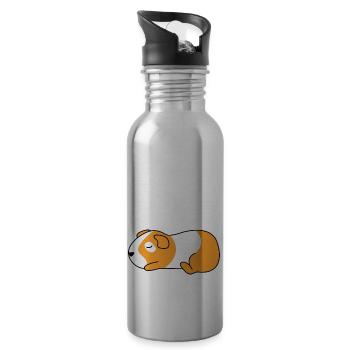 Guinea Pig Lover Owner Furry Potato - Tough Week - Trinkflasche mit integriertem Trinkhalm - Lightsilver - Rechts
