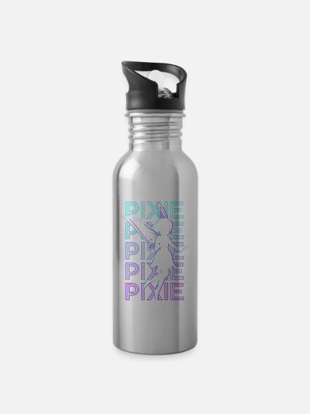 Pixie Fairy Retro - Water bottle with straw - silver