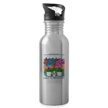 Orchidée Cadeau Femmes Fleuriste Jardinière Fleuriste - Gourde avec paille intégrée - argent clair - Droite