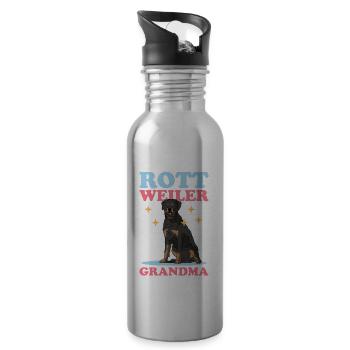 Rottweiler Grandma | Dog Dog Owner Gift - Water bottle with straw - silver - Right