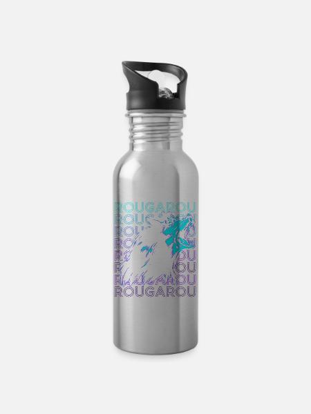 Rougarou Kryptide Kryptozoologie Retro - Trinkflasche mit integriertem Trinkhalm - Lightsilver