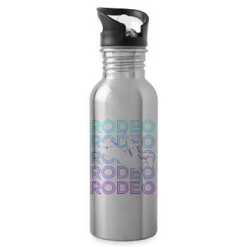 Rodeo Reitsport Retro - Trinkflasche mit integriertem Trinkhalm - Lightsilver - Rechts