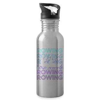 Aviron Rétro - Gourde avec paille intégrée - argent clair - Droite