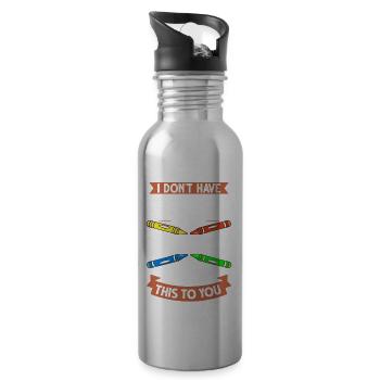 Buntstift Box Farbstift Wachs Fall Wachsmalstift - Trinkflasche mit integriertem Trinkhalm - Lightsilver - Rechts