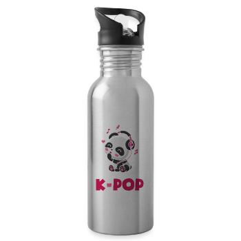 K-Pop K-Drama Musique pop coréenne - Gourde avec paille intégrée - argent clair - Droite