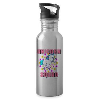 Unicorn Squad Awesome Dazzling T-Shirt Present - Trinkflasche mit integriertem Trinkhalm - Lightsilver - Rechts