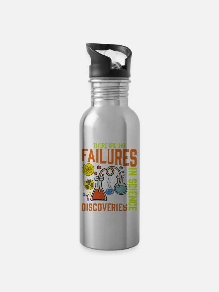 No failures in science funnier - Water bottle with straw - silver