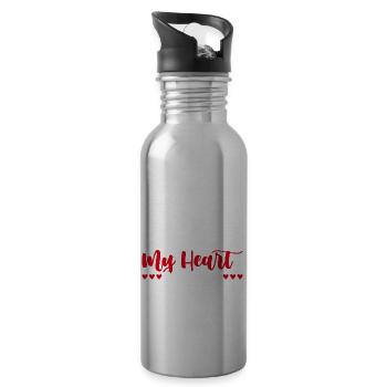 Shih Tzu First He Stole My Heart Funny - Water bottle with straw - silver - Right