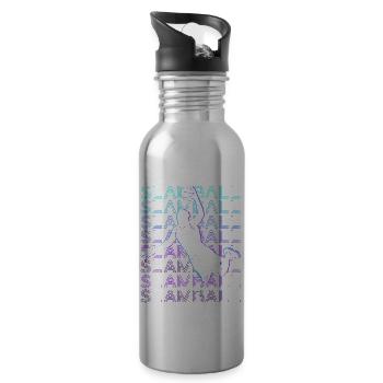 Slamball Spieler Retro - Trinkflasche mit integriertem Trinkhalm - Lightsilver - Rechts