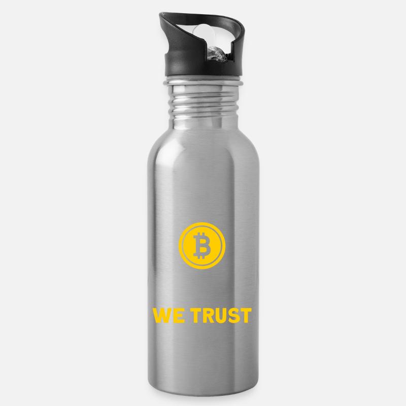 Crypto - Gourde avec paille intégrée - argent clair