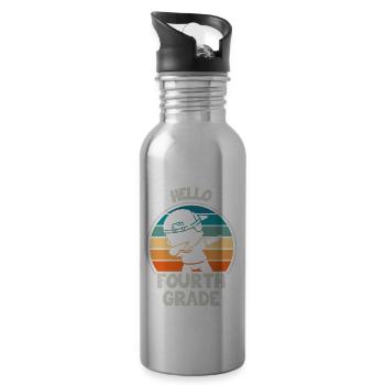 Fourth Grade Teachers for Back to School - Water bottle with straw - silver - Right