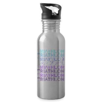 Triathlon Triathlete Retro - Water bottle with straw - silver - Right