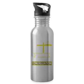 Pastor Appreciation Clergy Christian Preacher - Water bottle with straw - silver - Right
