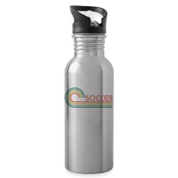 Fußball-Regenbogen - Trinkflasche mit integriertem Trinkhalm - Lightsilver - Rechts