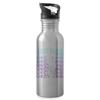 Einradfahren Einradfahrer Einrad Retro - Trinkflasche mit integriertem Trinkhalm - Lightsilver - Rechts