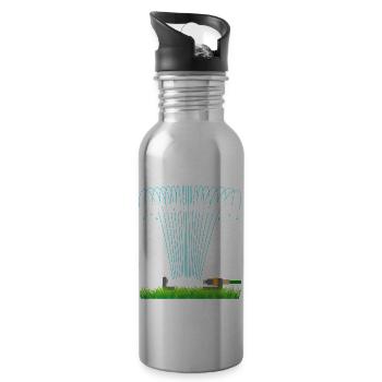 Sprengmeister Garten Schrebergärtner Hobbygärtner - Trinkflasche mit integriertem Trinkhalm - Lightsilver - Rechts
