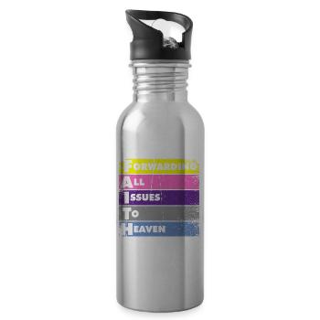 Forwarding all problems to the sky - Water bottle with straw - silver - Right