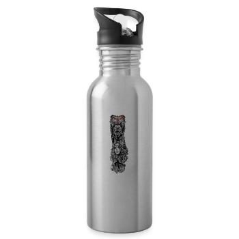 Viking Seer I Walhalla Asgard Motif for - Water bottle with straw - silver - Right