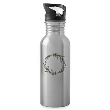 Team Braut I Blumenkranz Hochzeit Boho Stil - Trinkflasche mit integriertem Trinkhalm - Lightsilver - Rechts