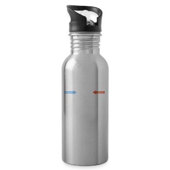 Verkehrsschilder Verkehrszeichen Fahrschule Spruch - Trinkflasche mit integriertem Trinkhalm - Lightsilver - Rechts