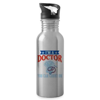 Je suis un médecin sur lequel vous pouvez compter sur un t-shirt génial - Gourde avec paille intégrée - argent clair - Droite