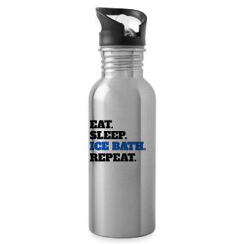 Ice bath - Water bottle with straw - silver - Right