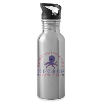 Sometimes I Wish I Was An Octopus - Trinkflasche mit integriertem Trinkhalm - Lightsilver - Rechts