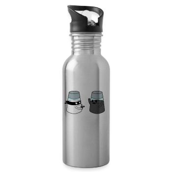 A Salt with a Deadly Weapon - Dad Joke - Trinkflasche mit integriertem Trinkhalm - Lightsilver - Rechts