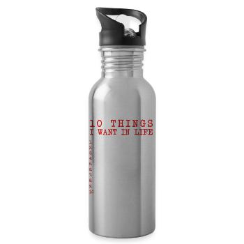 10 Things I Want In My Life Cars More Cars - Trinkflasche mit integriertem Trinkhalm - Lightsilver - Rechts