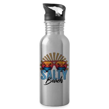 Salty Beach Sonnenbrille Hemd, Familienurlaub - Trinkflasche mit integriertem Trinkhalm - Lightsilver - Rechts