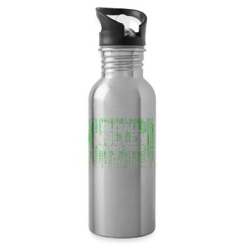 Überall Nullen Um Mich Herum Nerd Programmierer - Trinkflasche mit integriertem Trinkhalm - Lightsilver - Rechts