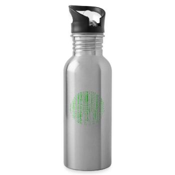 Überall Nullen Um Mich Herum Nerd Programmierer - Trinkflasche mit integriertem Trinkhalm - Lightsilver - Rechts