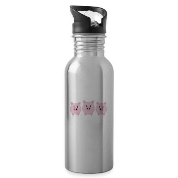 I'm Only Talking to My Pigs Today Pigs Whisperer - Trinkflasche mit integriertem Trinkhalm - Lightsilver - Rechts