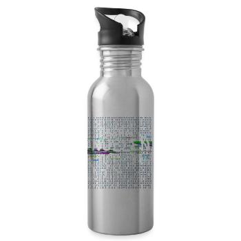 Überall Nullen Um Mich Herum IT Nerd Vaporwave - Trinkflasche mit integriertem Trinkhalm - Lightsilver - Rechts