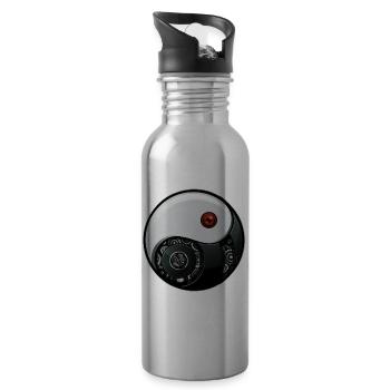 Cyborg Ying Yang Yin Yang Cyber-Ästhetik - Trinkflasche mit integriertem Trinkhalm - Lightsilver - Rechts