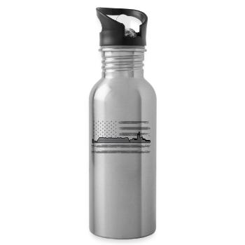 USA Lastkahn - Trinkflasche mit integriertem Trinkhalm - Lightsilver - Rechts