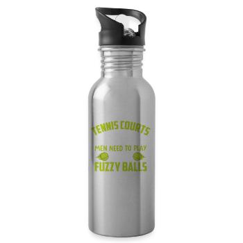 Tennis courts Playing fun with fuzzy balls - Water bottle with straw - silver - Right