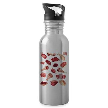 Meatcore Aesthetic Meat Collection - Gourde avec paille intégrée - argent clair - Droite