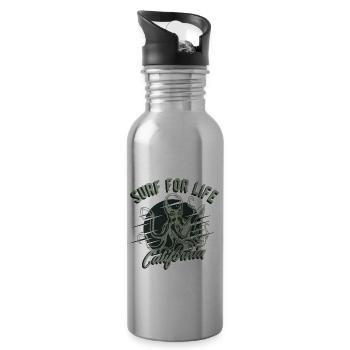 Surfen - Trinkflasche mit integriertem Trinkhalm - Lightsilver - Rechts