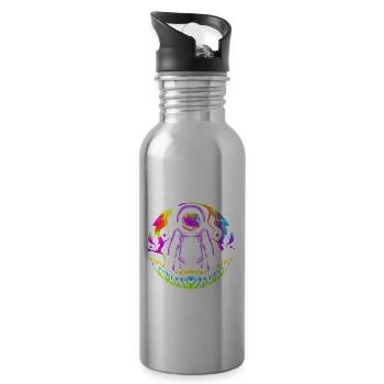 Psychonaut Trippy Hippie Alien Astronaut - Trinkflasche mit integriertem Trinkhalm - Lightsilver - Rechts