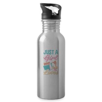 Funny Anime Gift - Water bottle with straw - silver - Right
