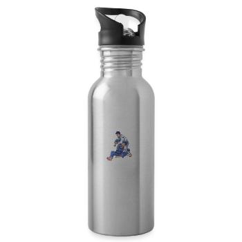 Dans ma tête, je pense au Jiu Jitsu BJJ JiuJit - Gourde avec paille intégrée - argent clair - Droite
