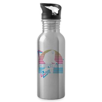 Stinktier-Affe Kryptide Kryptozoologie Retro - Trinkflasche mit integriertem Trinkhalm - Lightsilver - Rechts