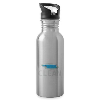 Bademeister Designs für Pooltechniker - Trinkflasche mit integriertem Trinkhalm - Lightsilver - Rechts