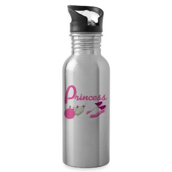 This Princess Wears Bowling Shoes Awesome Tea - Water bottle with straw - silver - Right