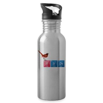 Vogel Liebhaber Vögel Vogelbeobachter Geschenk - Trinkflasche mit integriertem Trinkhalm - Lightsilver - Rechts