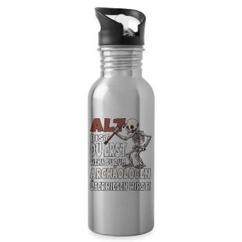 ALT BIST DU ERST WENN DU ZUM ARCHÄOLOGEN - Trinkflasche mit integriertem Trinkhalm - Lightsilver - Rechts