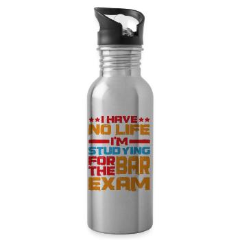 I Have No Life I'm Studying For The Bar Exam - Water bottle with straw - silver - Right