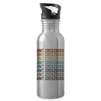 Amt Creuzburg Stadt Retro Vintage - Trinkflasche mit integriertem Trinkhalm - Lightsilver - Rechts