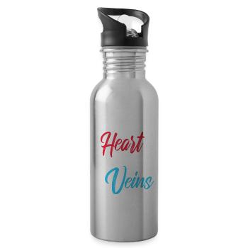 Fire In My Heart Par In My Veins Cool Golfing - Water bottle with straw - silver - Right